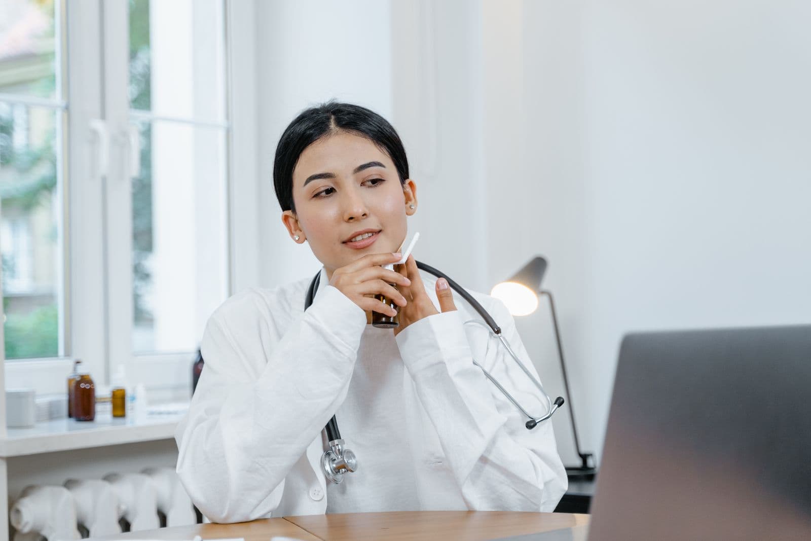 Doctor providing a remote consultation