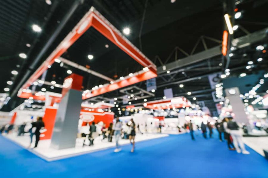 Blur,,Defocused,Background,Of,Public,Exhibition,Hall.,Business,Tradeshow,,Job